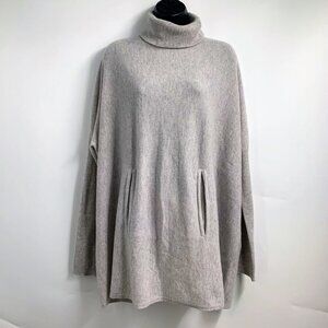 Garnet Hill Women's Oversized Turtleneck Long Sleeve Wool/Cashmere Sweater SZ S